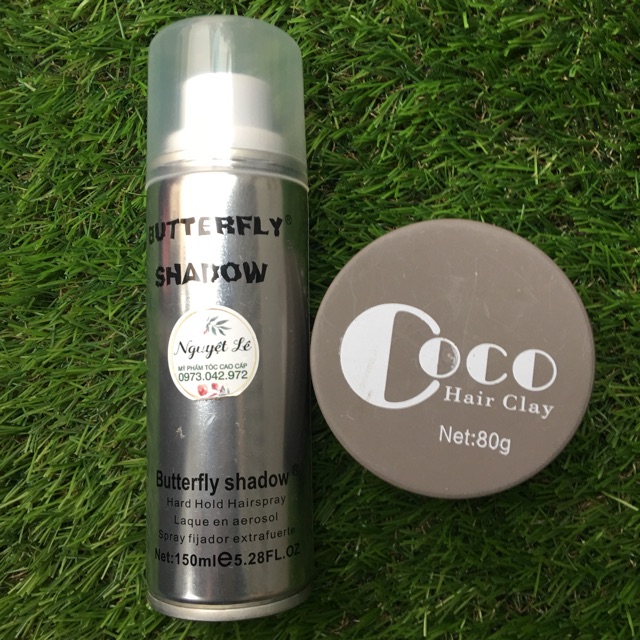 COMBO KEO XỊT TÓC CỨNG BUTTERFLY 150ml và SÁP VUỐT TÓC COCO 80ml