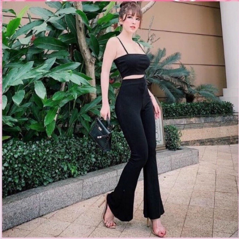 Quần Thun Nữ Ống Loe Lưng Cao Siêu Tôn Dáng 3 Màu - 754