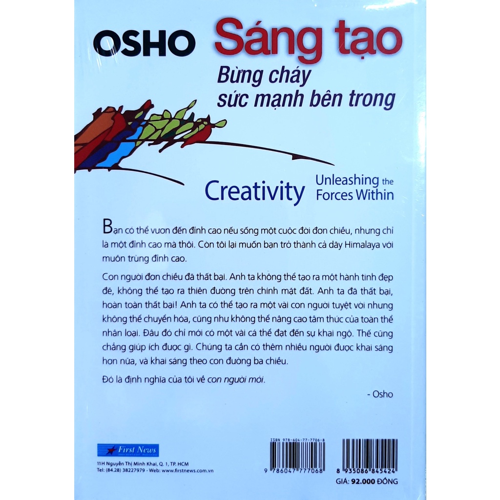 Sách Osho - Sáng Tạo Bừng Cháy Sức Mạnh Bên Trong