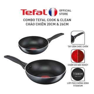 Combo Tefal Cook & Clean Chảo chiên 20cm & 26cm
