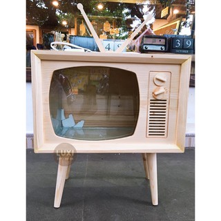 LUXI decor Bể cá cảnh mô hình TV vintage độc đáo