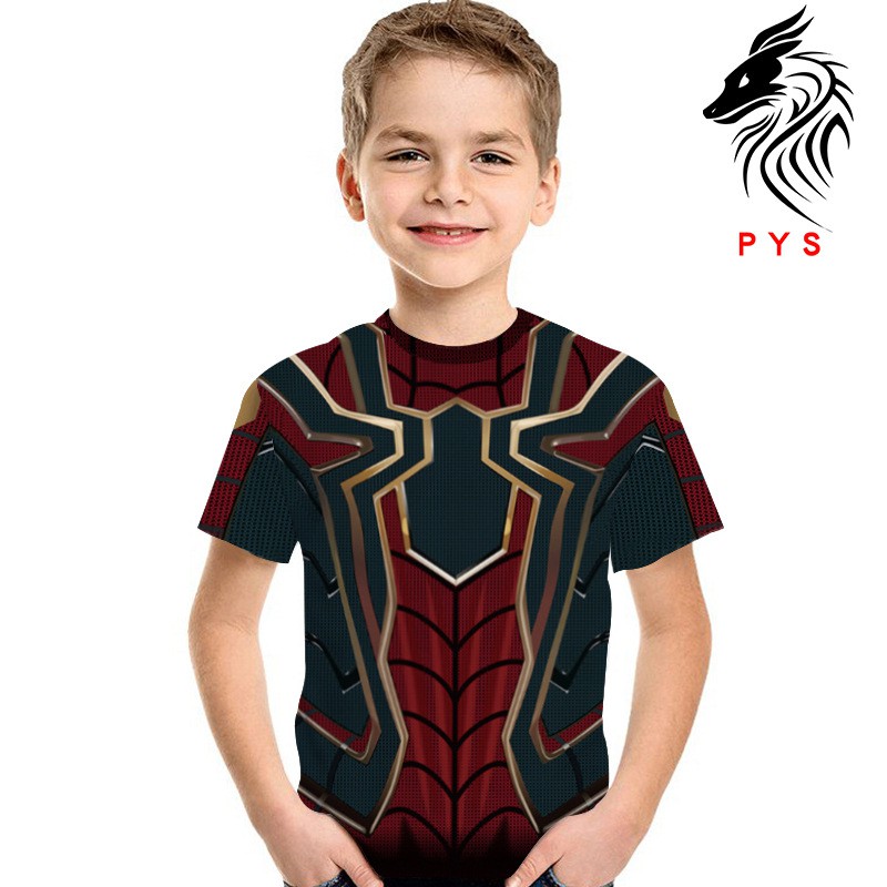 Áo thun người nhện vãi tốt hàng quảng châu, bền đẹp mát mẽ cho bé full size từ 3 đến 10 tuổi, có video thực tế