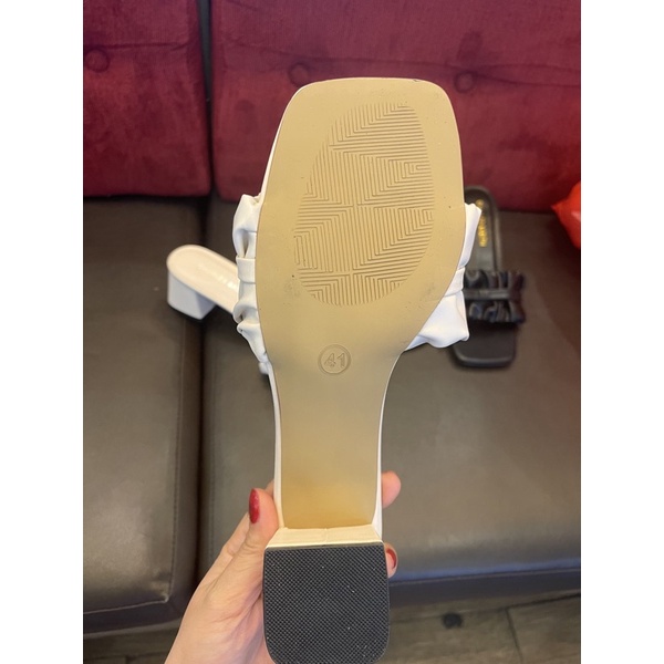 Dép cao gót quai nhúm nơ bigsize, size 40-41-42-43-44 [HÀNG VNXK FREESHIP]