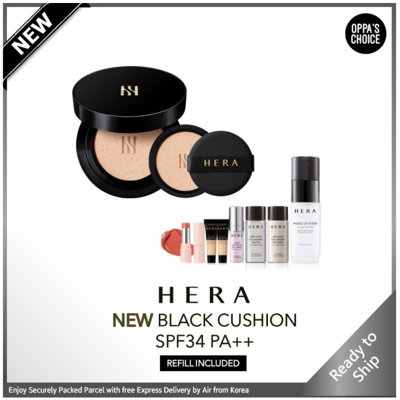 Phấn Nước HERA NEW BLACK CUSHION 15g*2 SPF34 PA++ (Bao gồm lõi Refill)