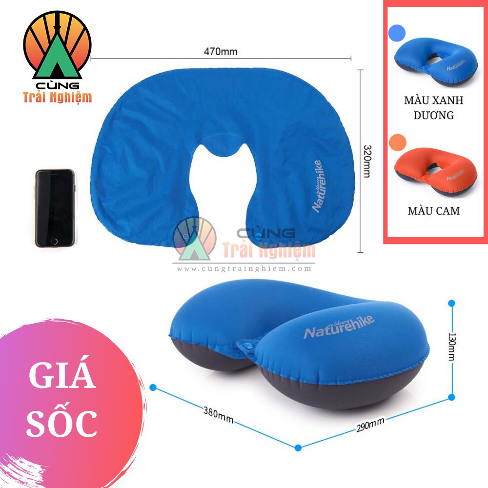 Gối Hơi Kê Cổ Chữ U cho Văn Phòng Du Lịch Đi Tàu Xe Máy Bay NatureHike NH17T013-U