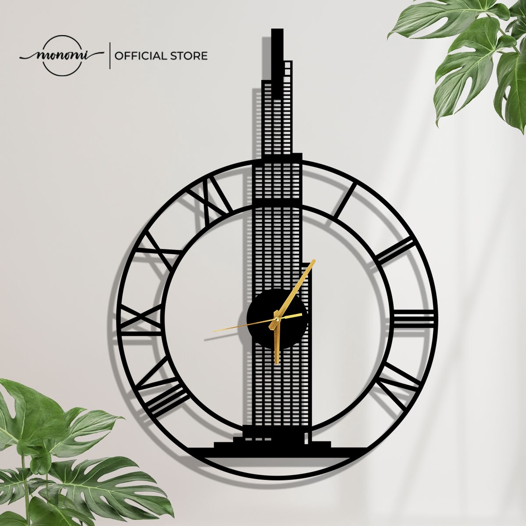 Đồng Hồ Decor CNC Landmark 81 Với Sơn Tĩnh Điện Phù Hợp Phòng Khách & Văn Phòng THE MONOMI - C028