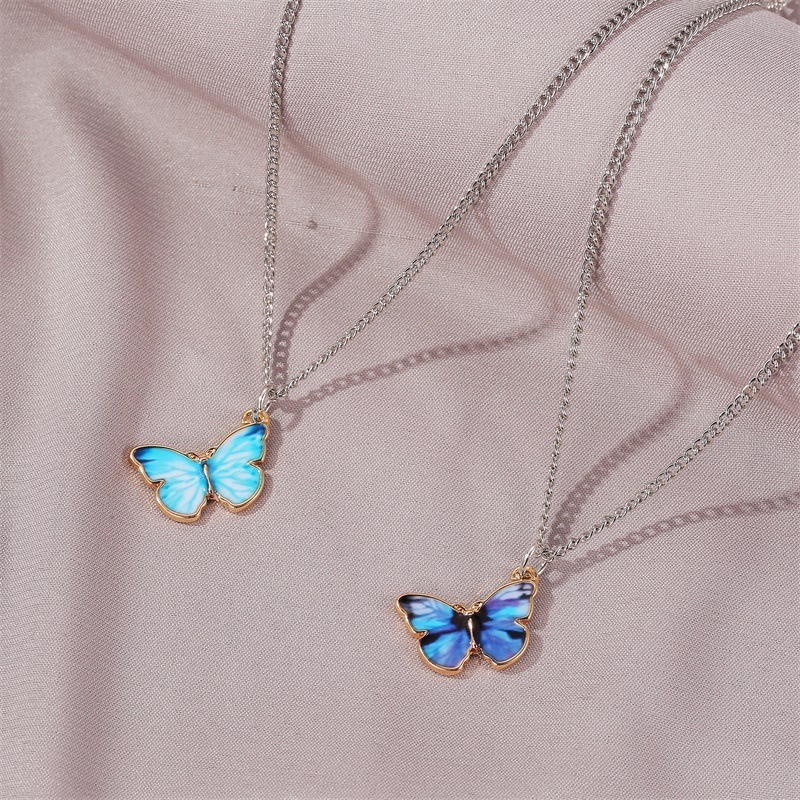 Fashion Women Alloy Butterfly Choker Bracelet Set/ Girls Sexy Clavicle Chain/ Lovers Pendant Bangles Necklace Jewelry Gifts