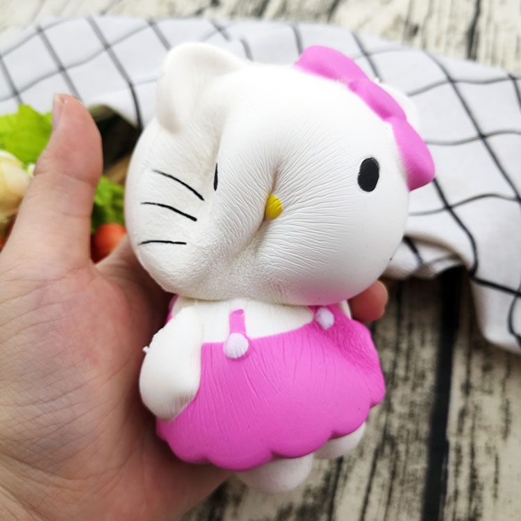 Squishy Lớn Hình mèo hello kitty màu hồng Đồ Chơi Xốp Giảm Stress Hình mềm mịn dễ Thương đàn hồi Cho Bé