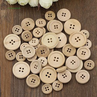 Set 50 nút gỗ 4 lỗ dành cho làm đồ thủ công