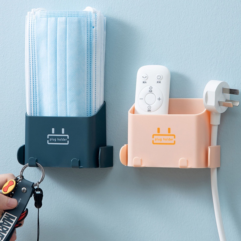 Bộ 2 Giá Đỡ Sạc Điều Khiển Từ Xa / Điện Thoại Gắn Tường Kèm Móc Tiện Dụng Cho Phòng Ngủ / Nhà Cửa