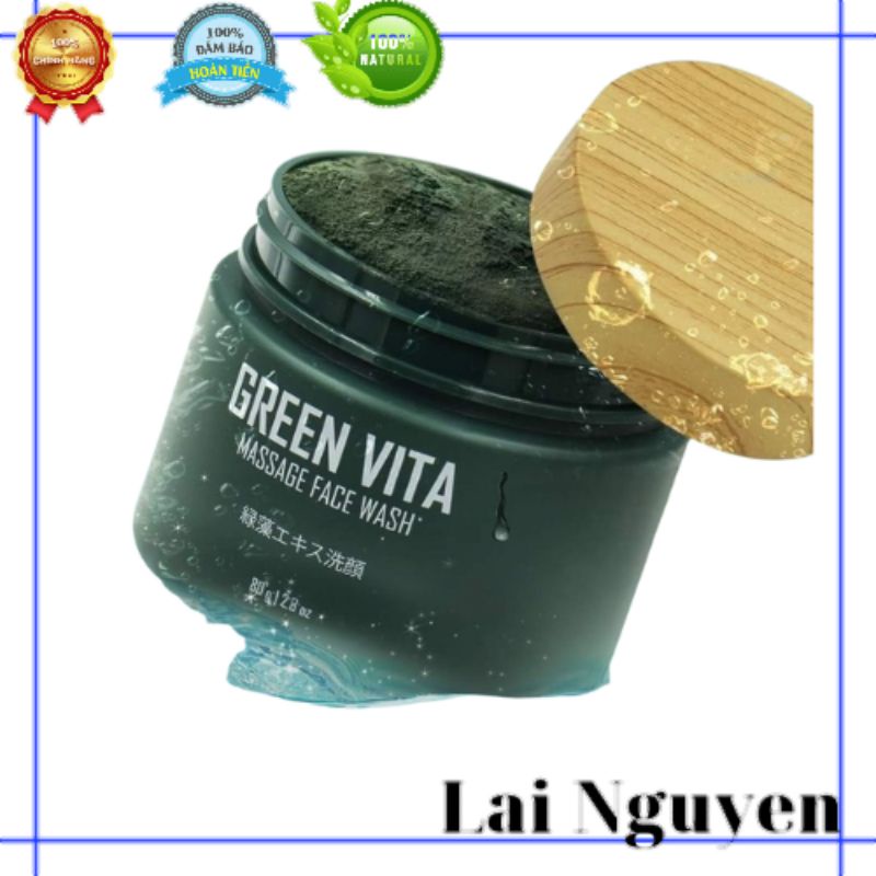 [CHÍNH HÃNG] BỘT RỬA MẶT GREEN VITA MASSAGE FACE WASH 