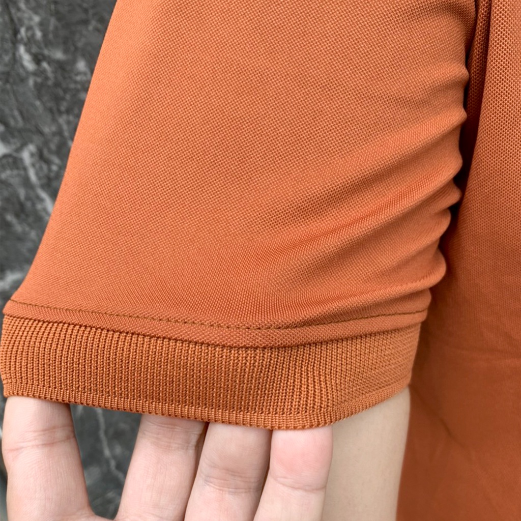 Áo Thun polo Cá Sấu loại tốt vải 4 Chiều Màu Nâu Bò Ngắn Tay đồng phục chất đep