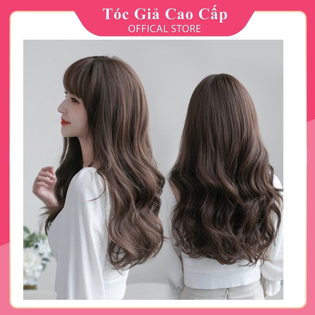 Tóc giả nữ nguyên đầu xoăn tự nhiên cao cấp, tặng kèm wig, C8289