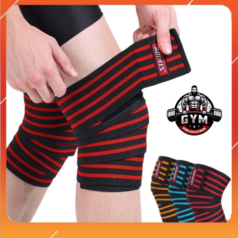 Quấn gối tập GYM ,Quấn bảo vệ đầu gối,Băng gối tập Gym,Dây quấn gối tập tạ Aolikes cao cấp giá rẻ QG-2222
