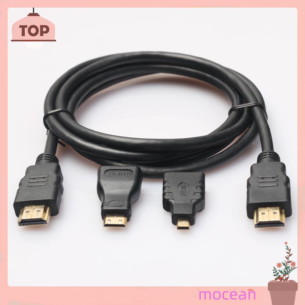 Mocean 3 in 1 High Speed HDMI-compatible to Mini/Micro HDMI-compatible Adapter Cable for PC TV PS4