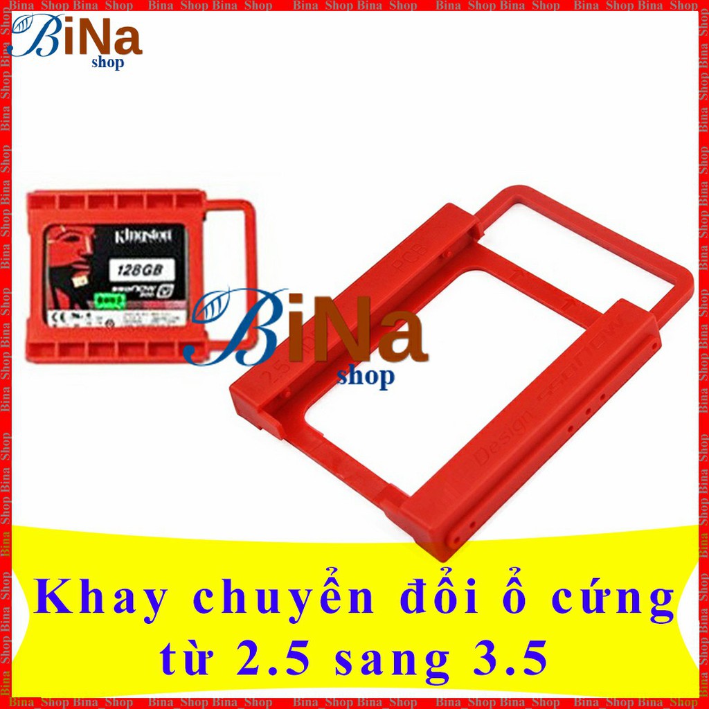 Khay chuyển đổi ổ cứng 2.5&quot; sang 3.5&quot; nhựa màu đỏ / đen (tự chọn)