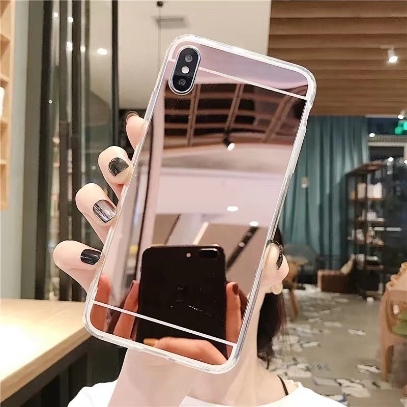 Ốp Điện Thoại Mặt Gương Chống Sốc Cho Xiaomi 5X 6X 8 9 10 CC9 CC9E Lite POCO X3 NFC F3 M3 A1 A2 A3 Note 10 Pro