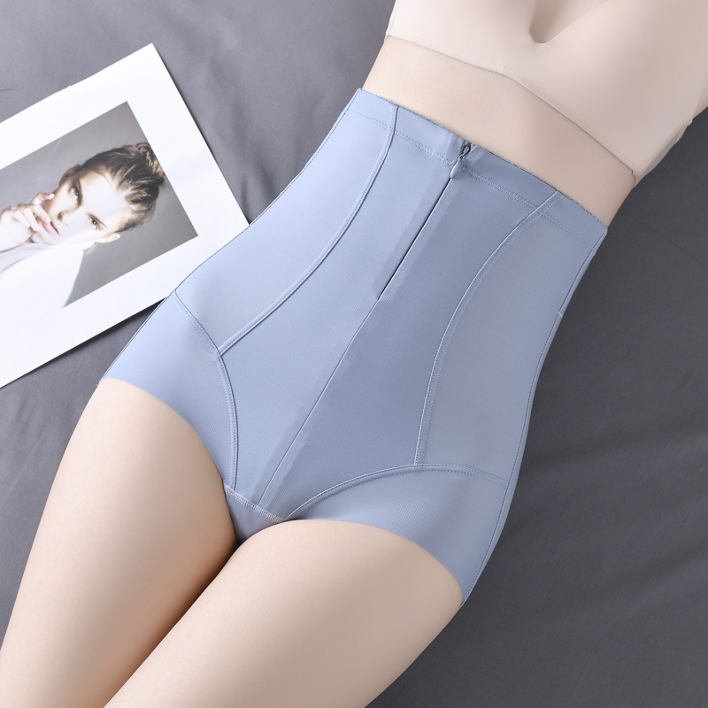 Quần Lót Định Hình Cơ Thể Eo Cao Bằng Lụa Lạnh Có Dây Kéo Chống Chói Hông Giữ Ấm Nâng Hông Chống Chảy Xệ Quần Lót Lưng Cao Không Đường May Định Hình Cơ Thể