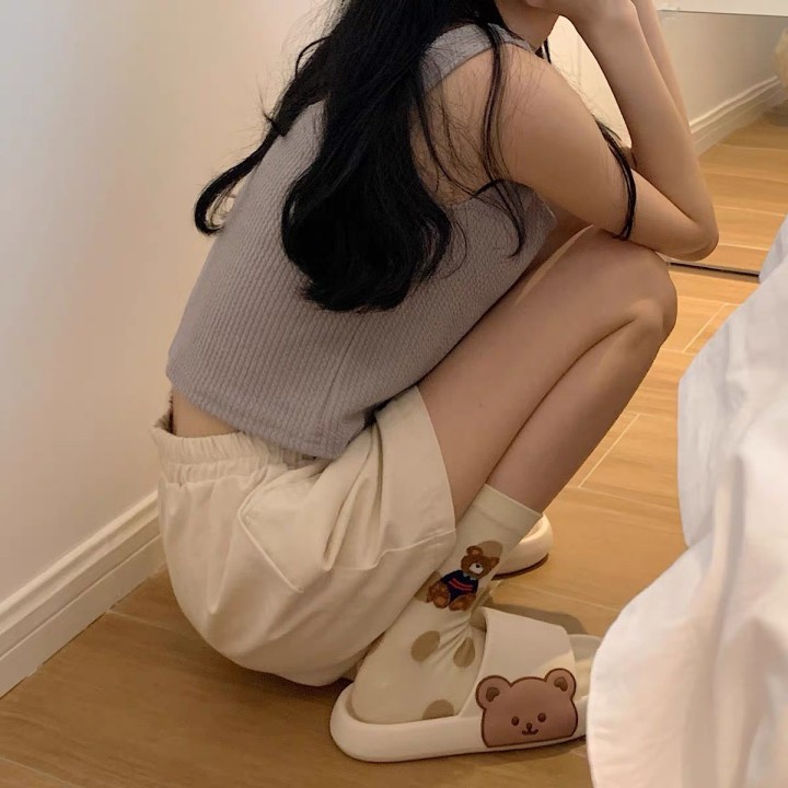 Dép QIAOYILUO chống trượt siêu nhẹ in hoạt hình xinh xắn cho nữ