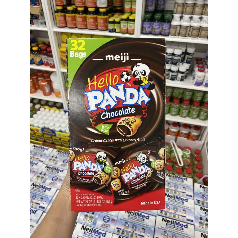 [Date 08/2022]Bánh Hello Panda kem Socola Meiji - Từ Mỹ - Loại 680g (21g x 32 gói)