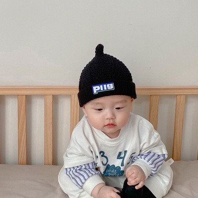 Mũ beanie dệt kim chất liệu cotton giữ ấm thoải mái dành cho trẻ nhỏ 1-6 tuổi