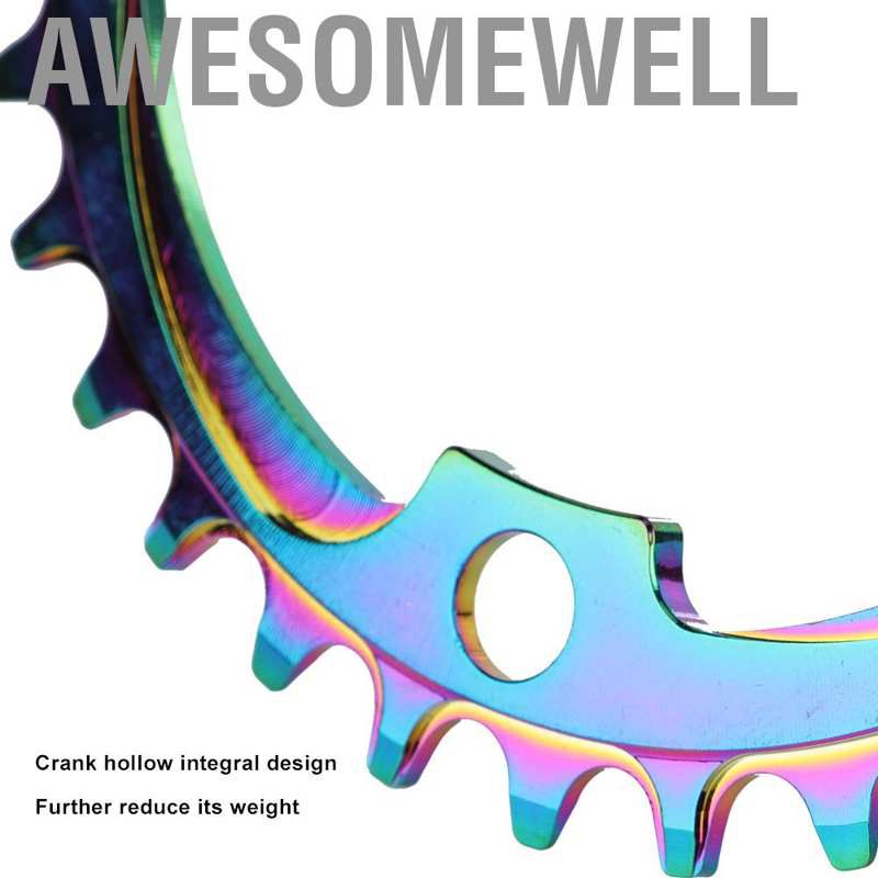 Awesomewell Aluminum Alloy 32T/34T/36T/38T Single Speed Bike Crank Ring Chain Wheel Disc