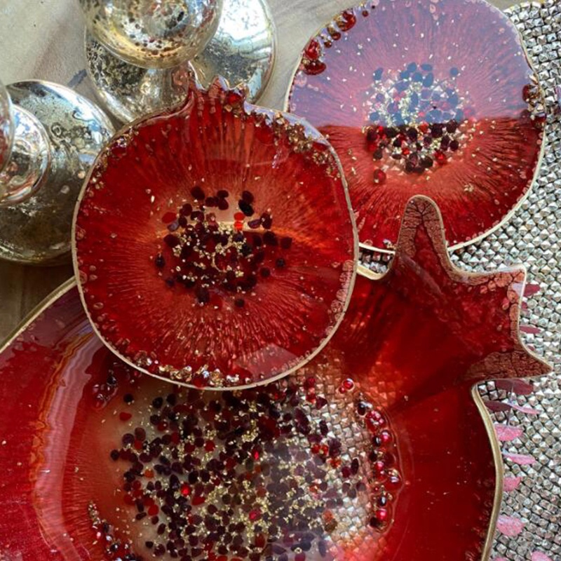 Khuôn Silicone Làm Đế Lót Ly Bằng Resin Epoxy Hình Quả Lựu Độc Đáo DIY