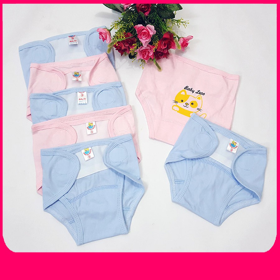 Quần đóng bỉm baby Leo size 1,2,3 cho bé 3 đến 8kg chất liệu 100% cotton,mềm mại QB01 BamBee Mart