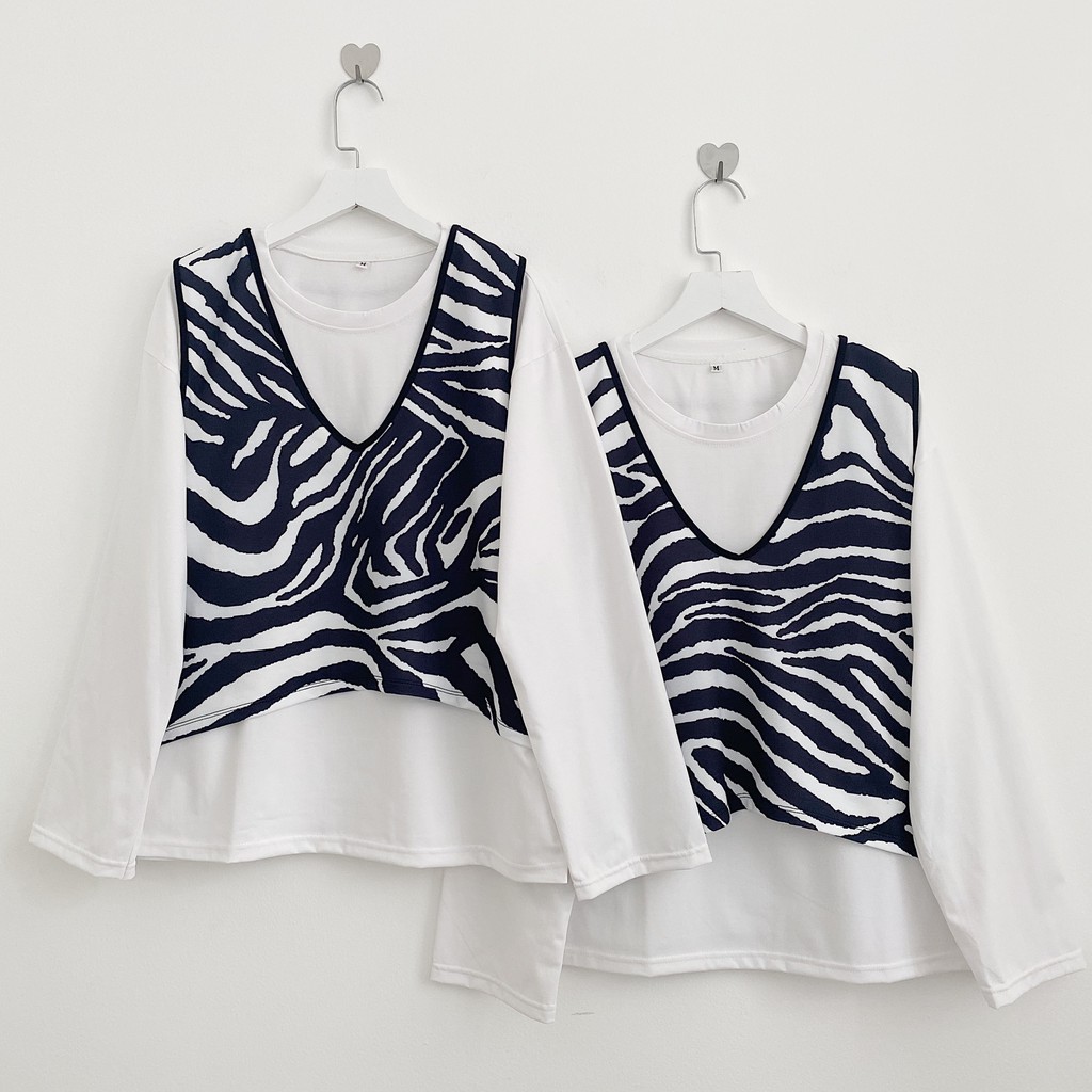 Áo Gile Không Tay Cổ Chữ V Ngựa Vằn Nam Nữ Unisex | BigBuy360 - bigbuy360.vn