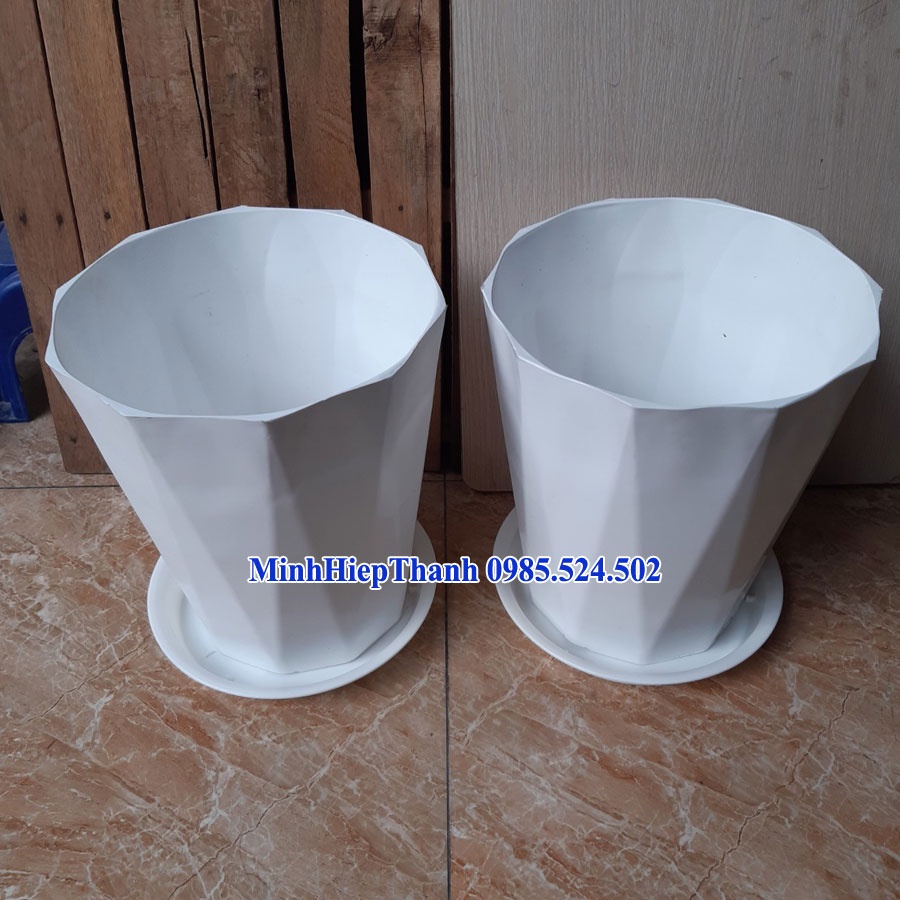 Chậu nhựa kim cương trồng cây cảnh kích thước đường kính 30cm, 25cm