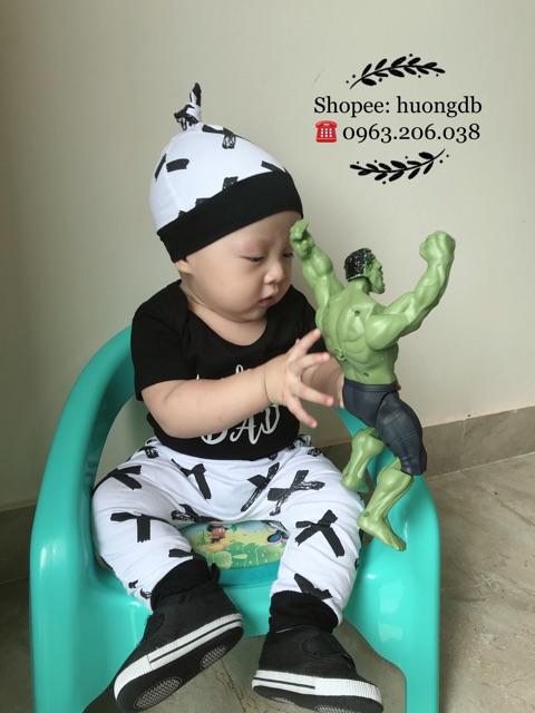 Set body kèm quần và mũ hình chữ thập