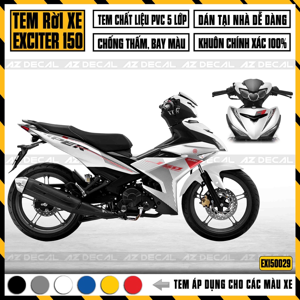 Decal Rời Dán Xe Exciter 150 Thiết Kế Chữ Cách Điệu | EX15029 | Tem Chế Dán Xe Ex150 Độc Đáo Chống Bay Màu