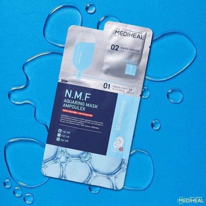 [Nhập mã COSMH22 giảm 8%] Mặt Nạ Mediheal Siêu Cấp Ẩm Phiên Bản 2 Bước N.M.F Aquaring Mask Ampoulex 30ML [K65]