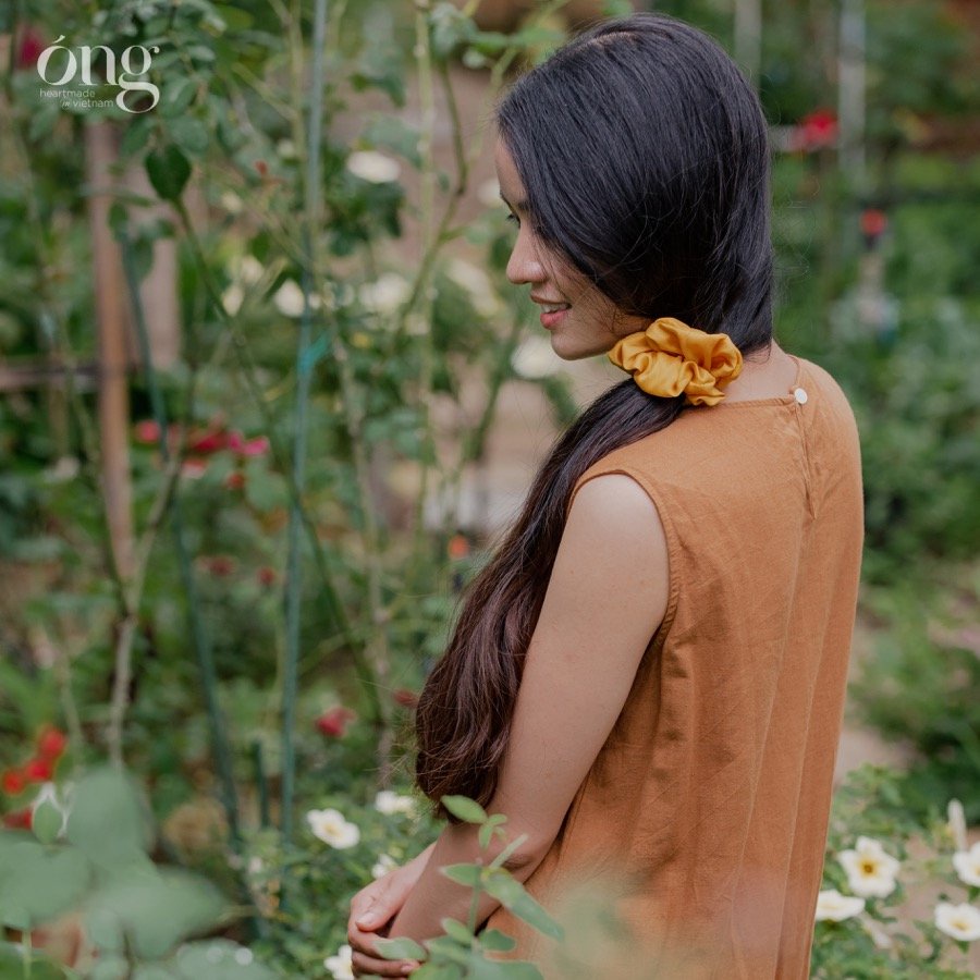 Buộc Tóc Scrunchies - 100% tơ tằm mềm mại, không gây rụng tóc.