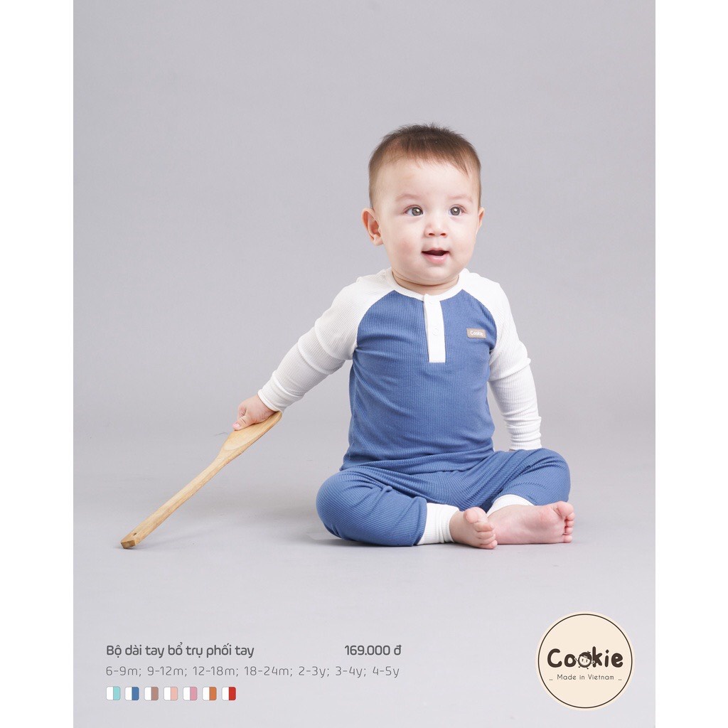 Cookie - Bộ dài tay bổ trụ dài tay phối màu cho bé từ 6 tháng đến 5 tuổi