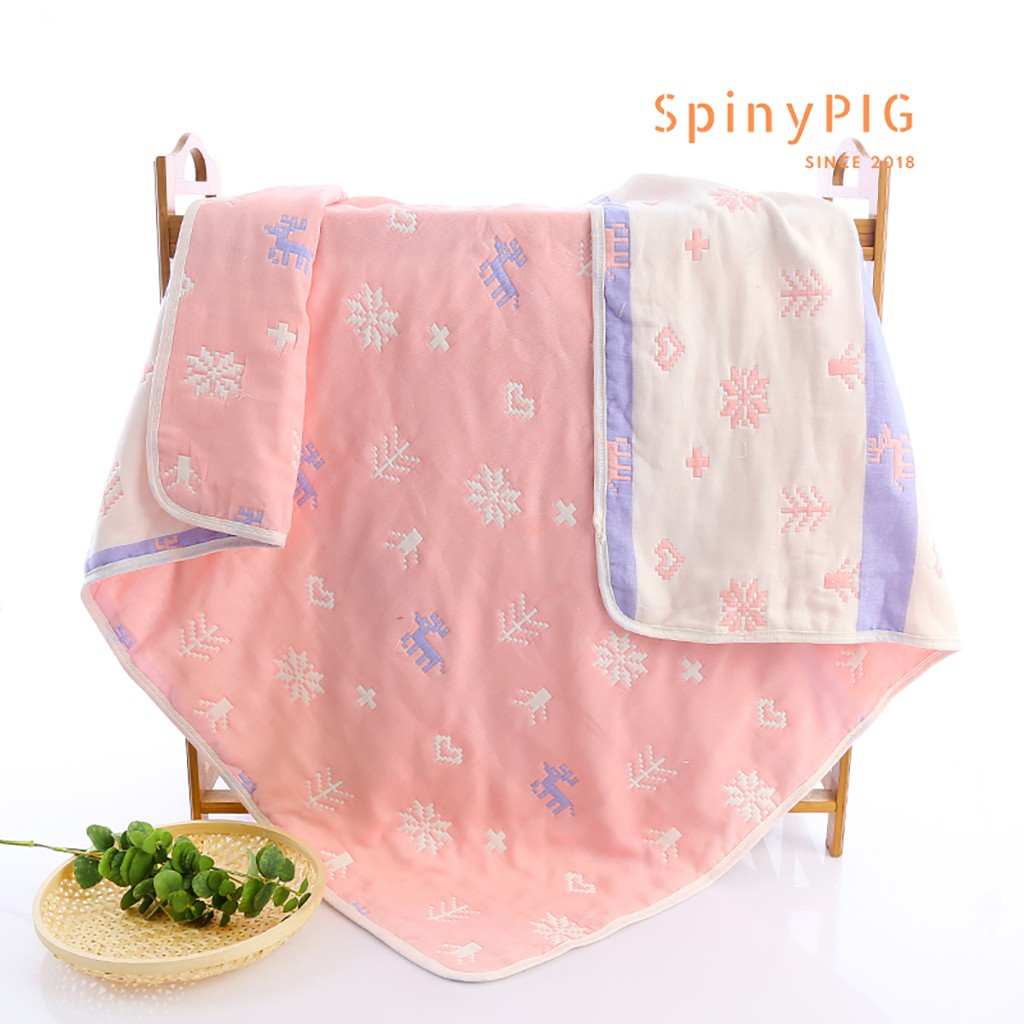 Chăn cho bé 6 lớp 110x110cm Muslin 100% cotton mềm và nhẹ hoạ tiết 2 mặt HÀNG LOẠI 1