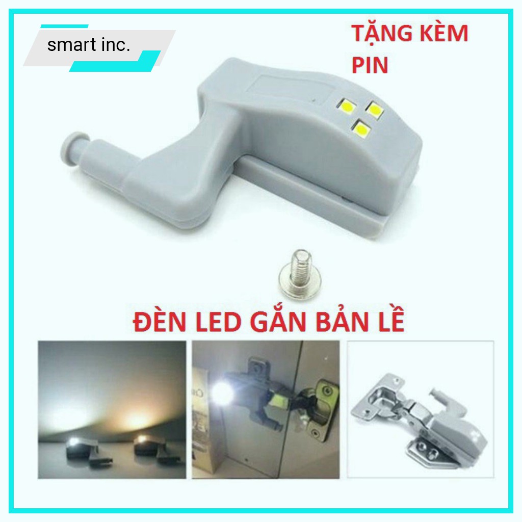 Đèn Gắn Lắp Bản Lề Cửa Tủ Nhà Bếp Ngăn Kéo Đèn Led Chiếu Sáng Cửa Tủ Quần Áo Thông Minh Tặng Kèm Pin