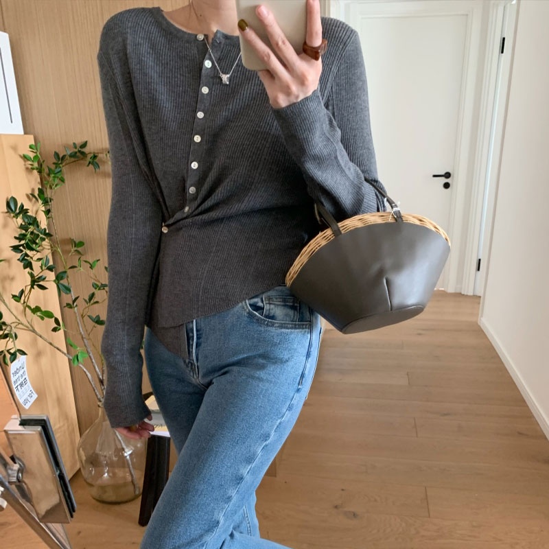 Áo Khoác cardigan Dệt Kim Dáng Ôm Phong Cách Hàn Quốc Thời Trang Cho Nữ