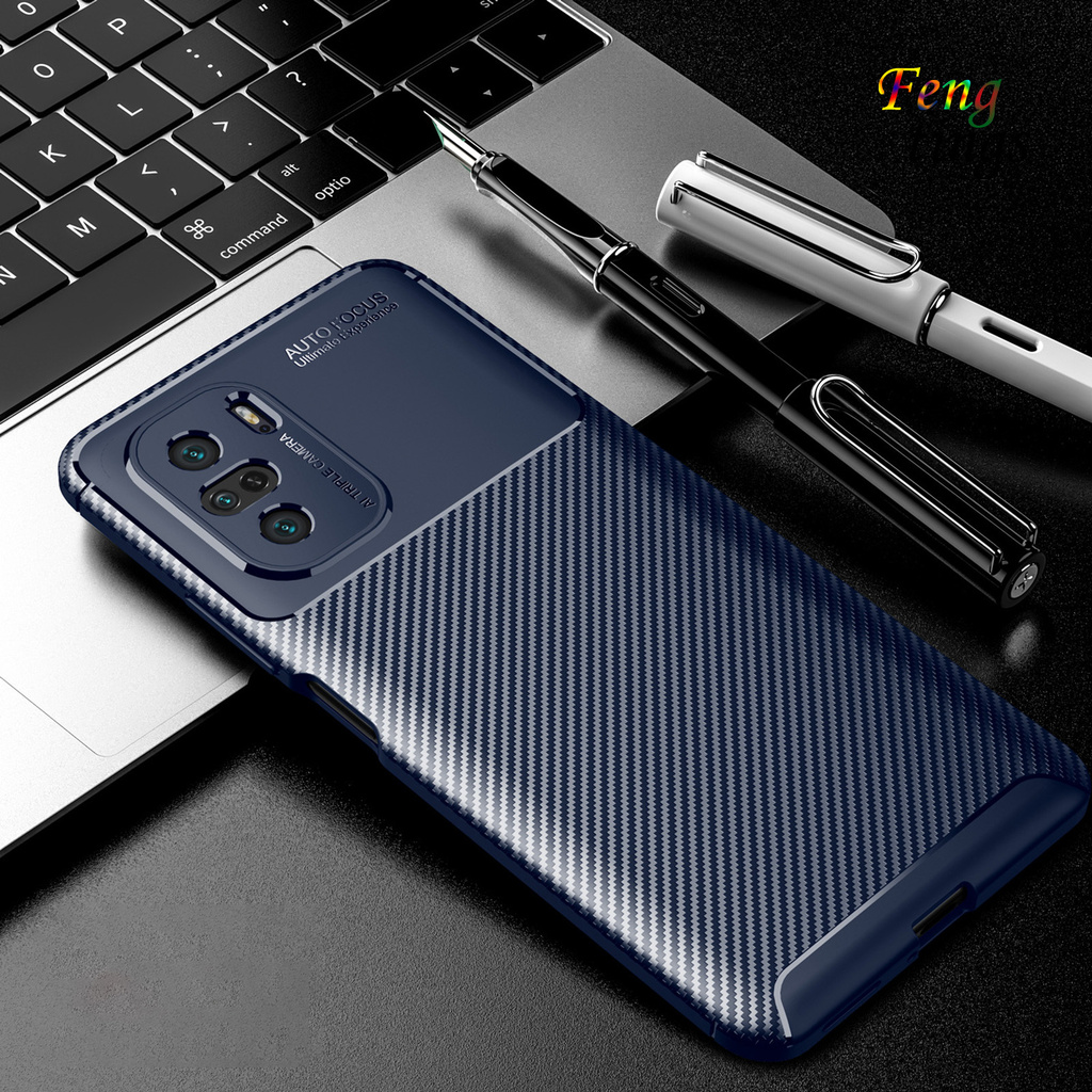Ốp Điện Thoại Silicon Họa Tiết Sợi Carbon Chống Rơi Cho Xiaomi POCO F3 Redmi K40 / K40Pro