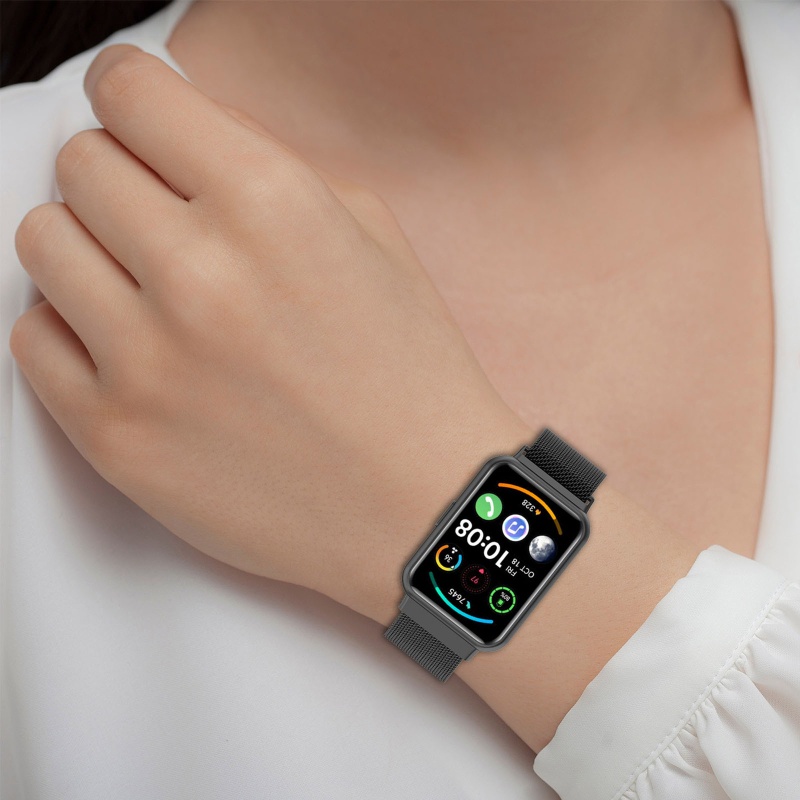 Dây Đeo Thay Thế Chất Liệu Kim Loại Dạng Lưới Cho Đồng Hồ Thông Minh Huawei Watch Fit 2