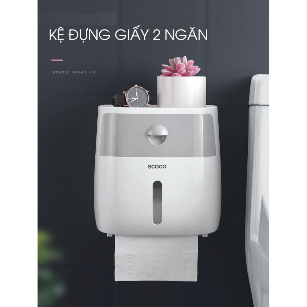 Hộp Đựng Giấy Vệ Sinh Ecoco, Hộp Đựng Giấy Vệ Sinh Đa Năng Kèm Miếng Dán Tiện Lợi - GD0204