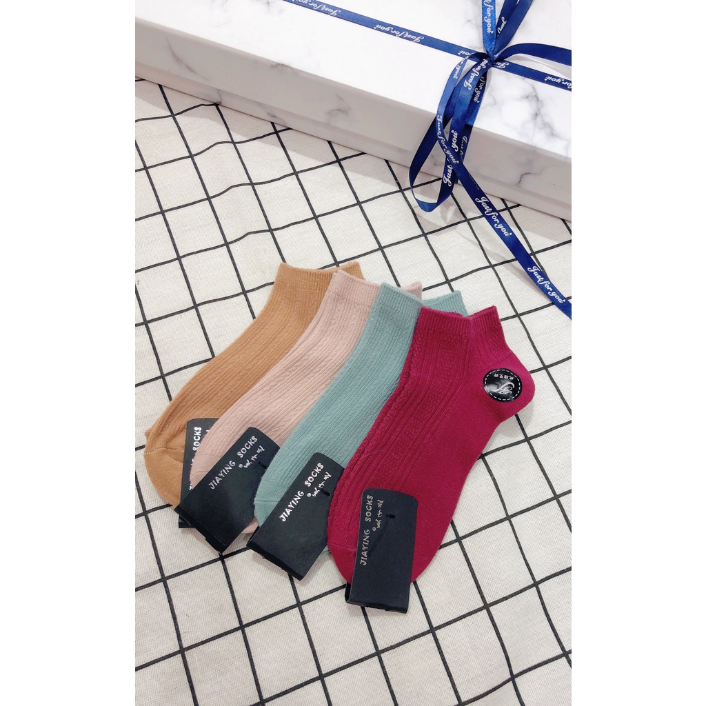 Tất Cổ Ngắn Socks Cho Nam/ Nữ ERASHOP 075404 - Sợi Dệt Co Giãn Freesize, Màu Trơn Đơn Giản, Phù Hợp Mang Sneaker, Rẻ Đẹp