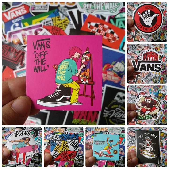 Bộ Sticker dán cao cấp chủ đề VANS OFF THE WALL - Dùng dán Xe, dán mũ bảo hiểm, dán Laptop...