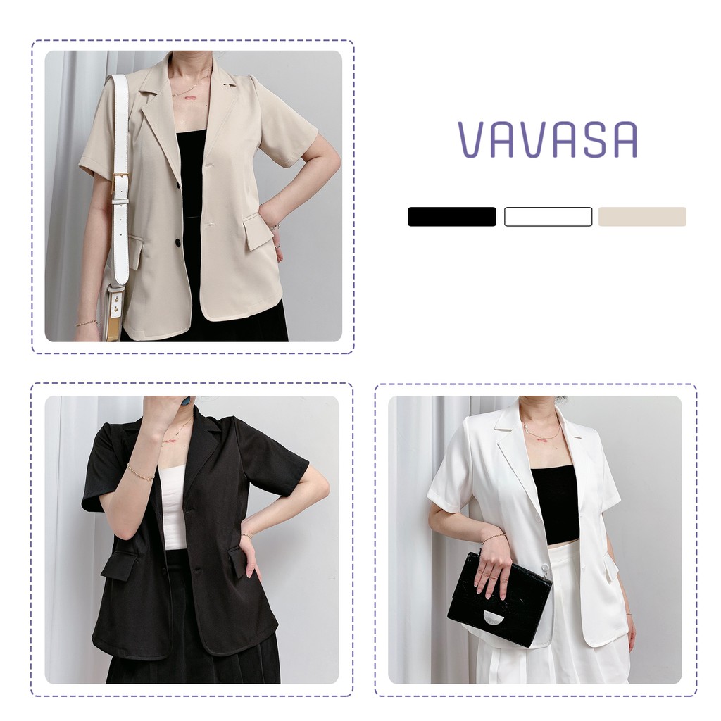 Áo blazer nữ tay ngắn 1 lớp kiểu bigsize hàn quốc VAVASA AB03 | WebRaoVat - webraovat.net.vn