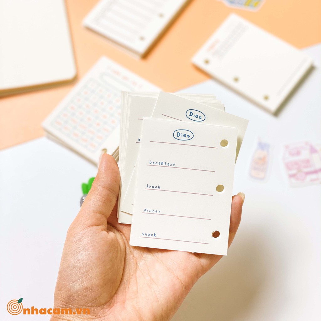 Ruột / Refill sổ còng mini đựng card (Không kèm bìa) Nhà Cam