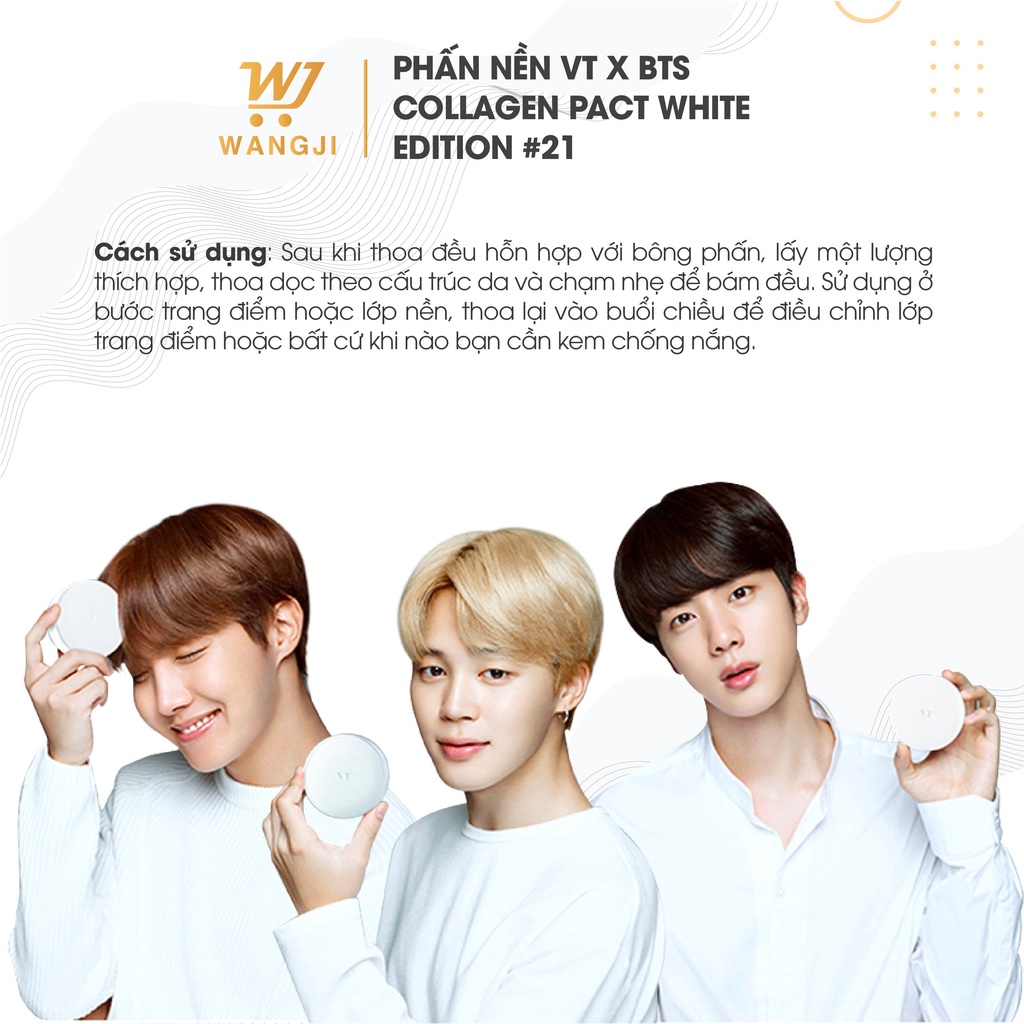 Phấn Nền Tươi VT X BTS COLLAGEN PACT BLACK & WHITE EDITION / SPF 50+++++ - Wangji