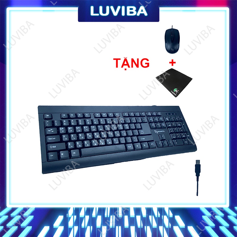 Bàn phím máy tính bàn có dây cho laptop văn phòng LUVIBA BL120