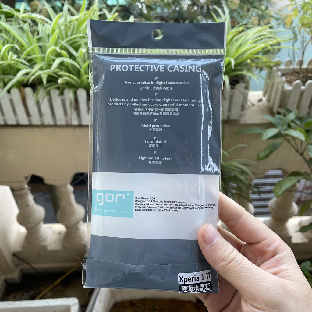 Ốp lưng silicon Gor cho Sony Xperia 1 Mark II siêu mỏng, có gờ cao bảo vệ camera