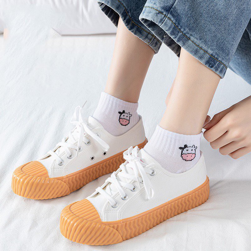 Tất Vamino hoạ tiết bò sữa cổ thấp xinh xắn TN130