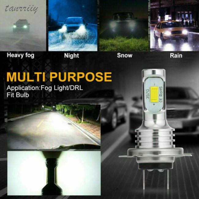 【Ready Stock】 led lamp kit auto lamp lamp kit 2pcs H7 Led Auto Scheinwerfer Kit 80w Cob Drl Canbus 12-24v 6500k Daytime Lamp